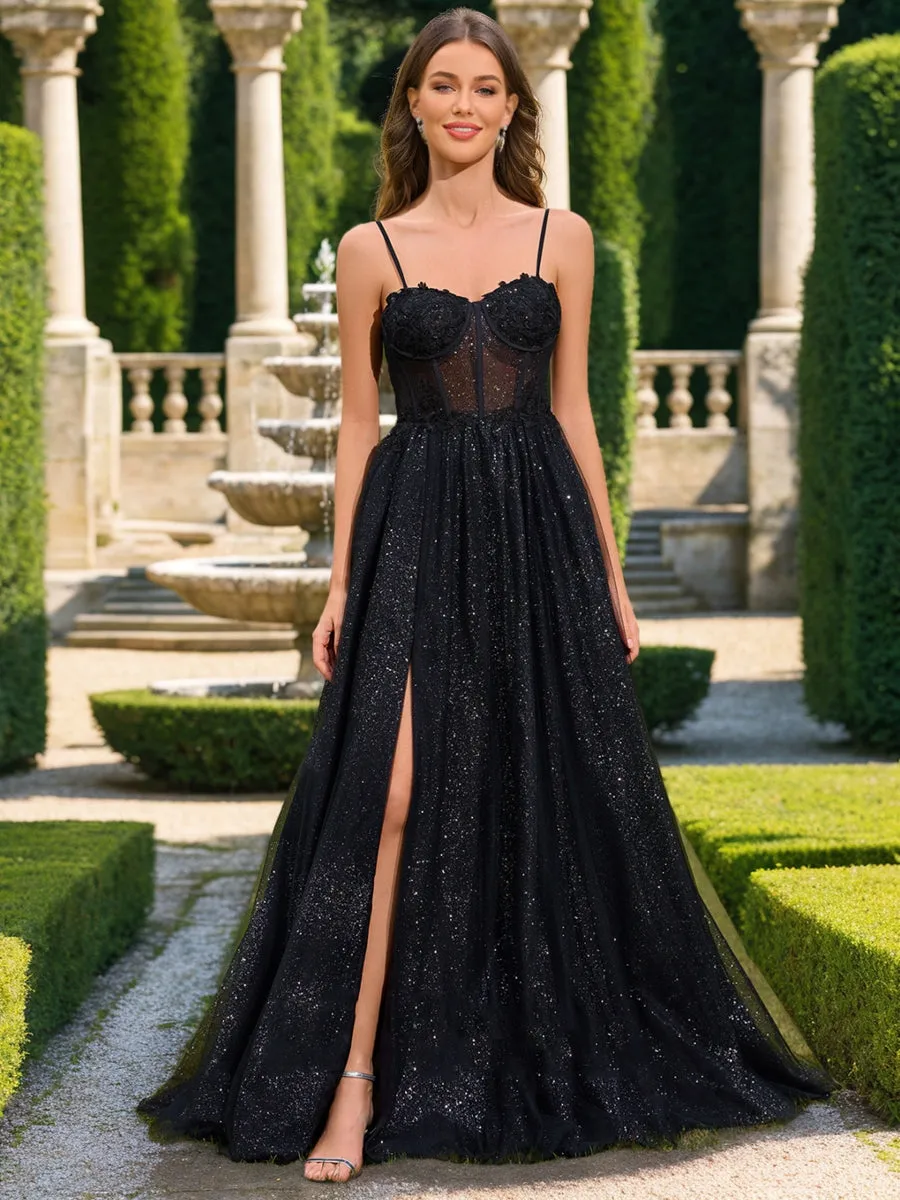 A-Line/Princess Sweetheart Sleeveless Appliques Prom Dresses sold by Lavetir