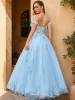 Ball Gown Off the Shoulder Short Sleeves Applique Prom Dresses sold by Lavetir