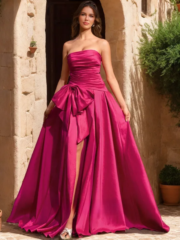 Ball Gown Strapless Sleeveless Split Side Prom Dresses sold by Lavetir