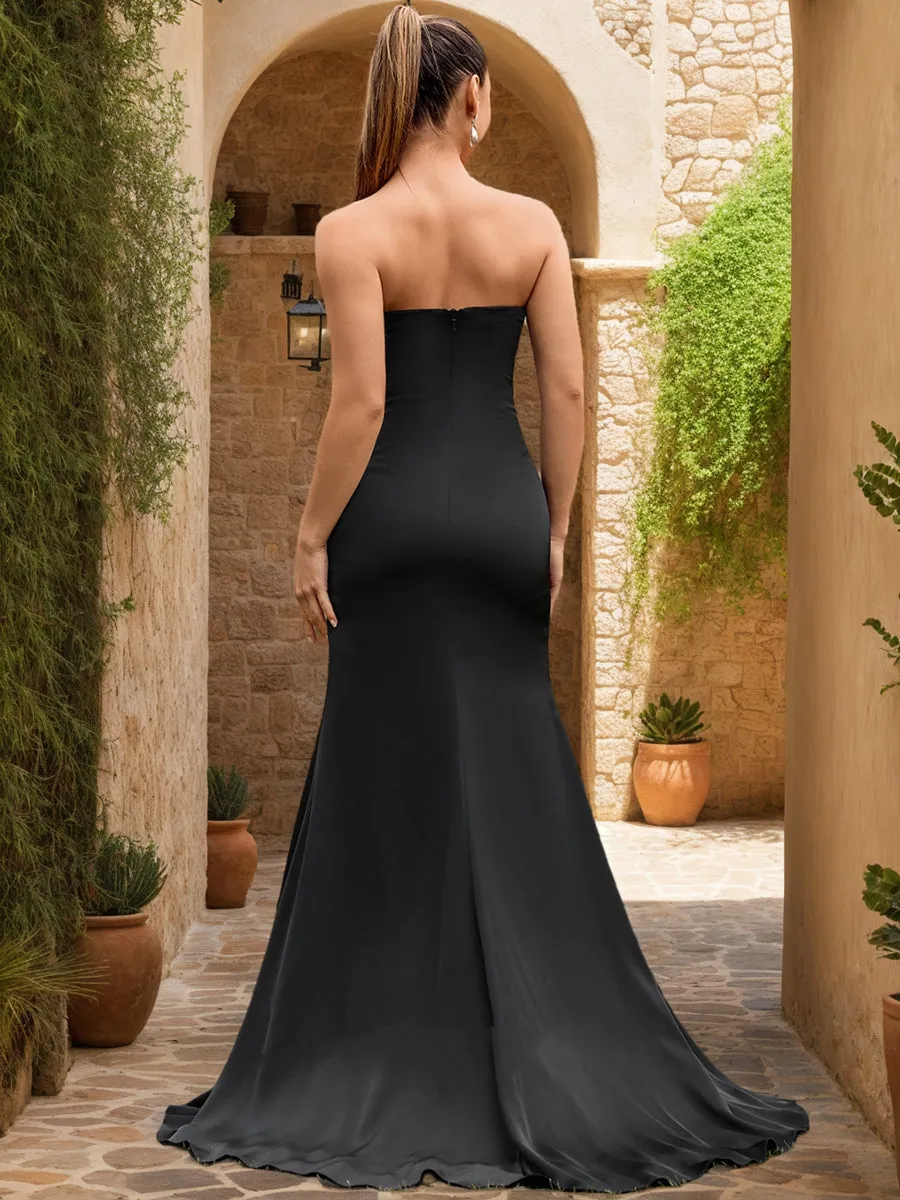 Trumpet/Mermaid Strapless Sleeveless Split Side Prom Dresses sold by Lavetir product image thumbnail 2