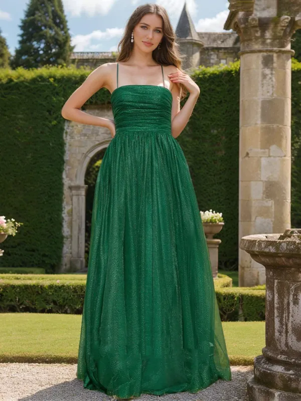 A-Line/Princess Scoop Sleeveless Ruched Prom Dresses sold by Lavetir
