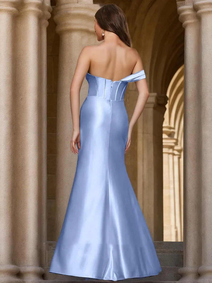 Trumpet/Mermaid One-Shoulder Sleeveless Split Side Prom Dresses sold by Lavetir product image thumbnail 2