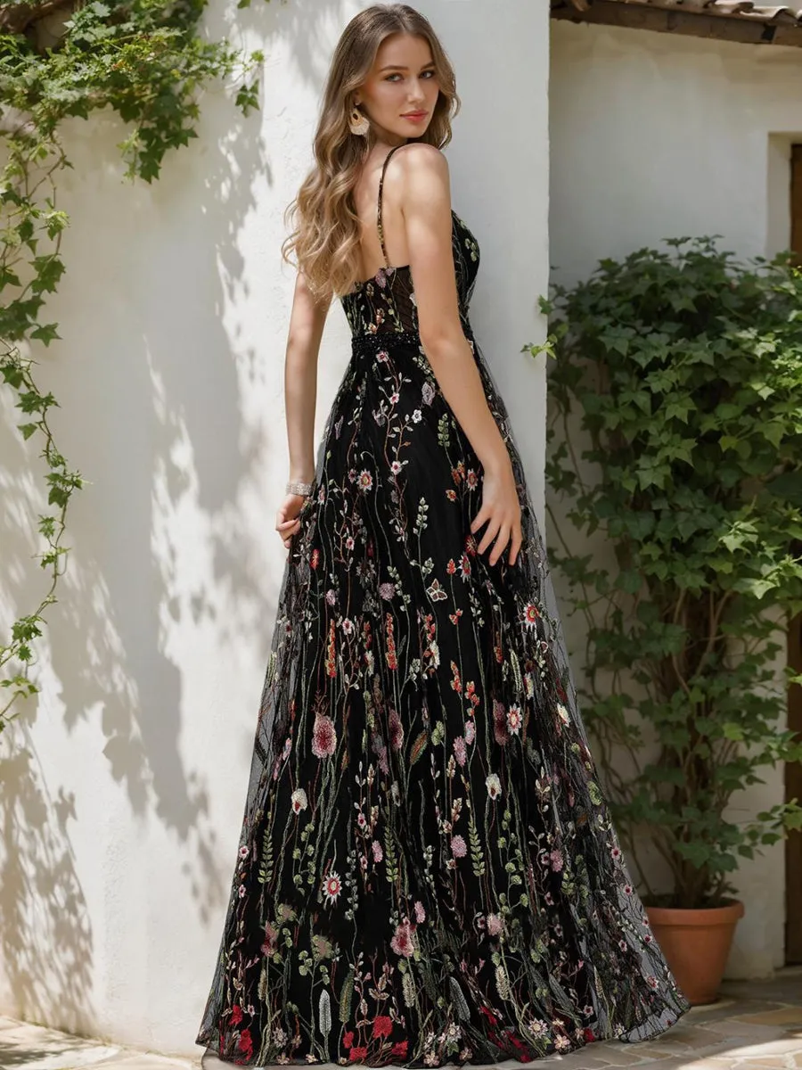 A-Line/Princess V-Neck Sleeveless Beading Prom Dresses sold by Lavetir product image thumbnail 2