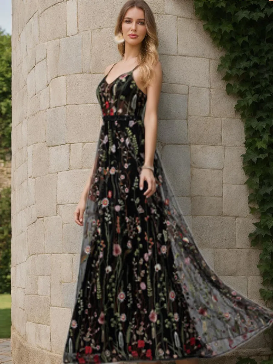 A-Line/Princess V-Neck Sleeveless Beading Prom Dresses sold by Lavetir product image thumbnail 3