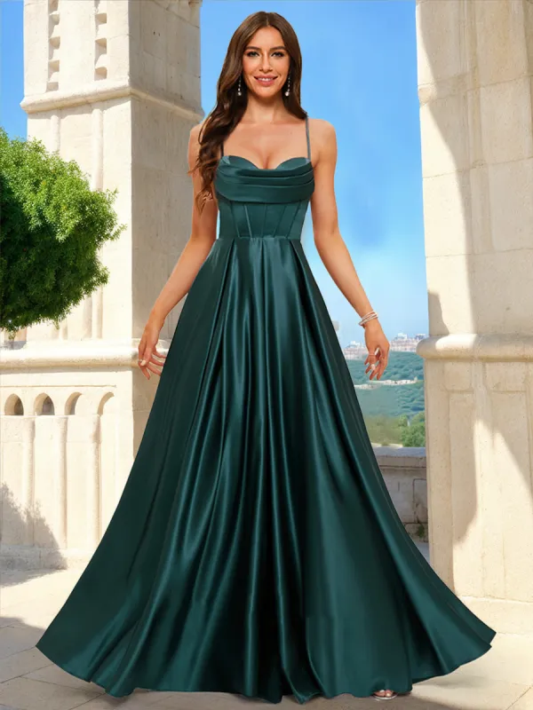 A-Line/Princess Sweetheart Sleeveless Ruched Prom Dresses sold by Lavetir