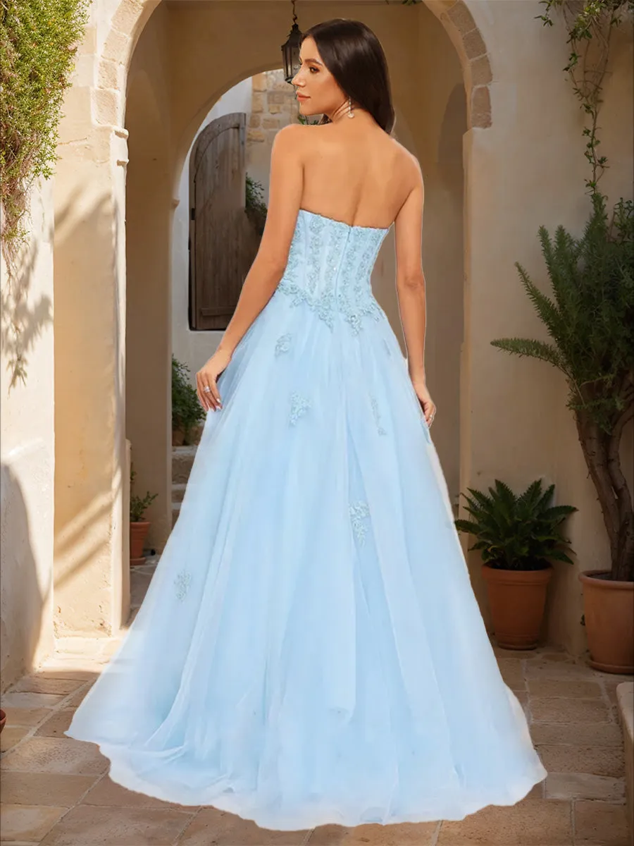 Ball Gown Strapless Sleeveless Applique Prom Dresses sold by Lavetir product image thumbnail 2