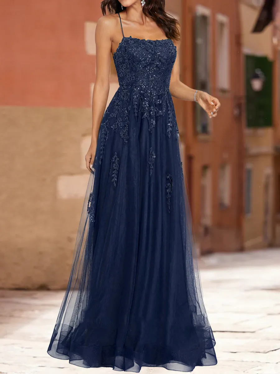 A-Line/Princess Scoop Sleeveless Applique Prom Dresses sold by Lavetir product image thumbnail 3