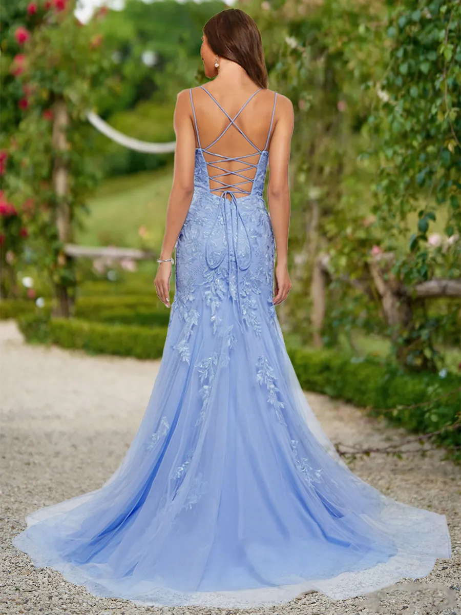 Trumpet/Mermaid V-Neck Sleeveless Sequins Prom Dresses sold by Lavetir product image thumbnail 2