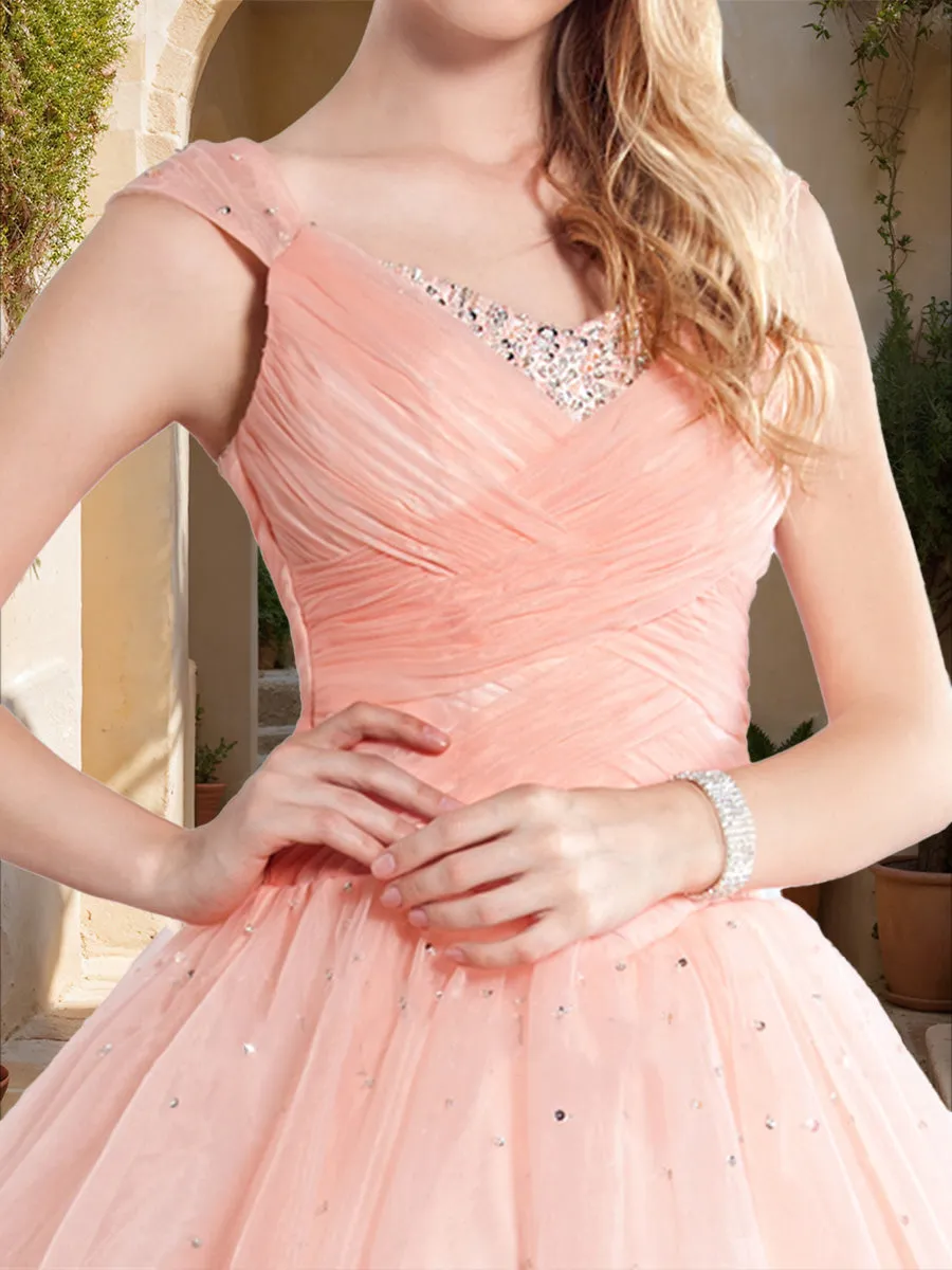 Ball Gown V-Neck Sleeveless Sequins Prom Dresses sold by Lavetir product image thumbnail 4