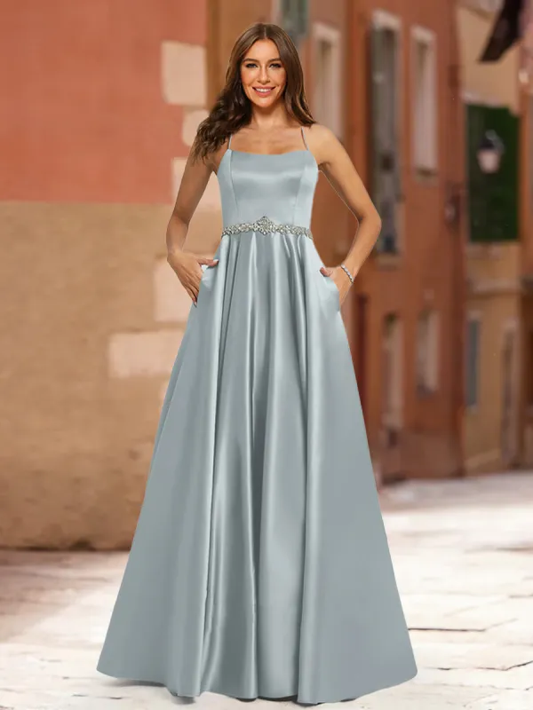 A-Line/Princess Scoop Sleeveless Sash Prom Dresses sold by Lavetir