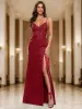 Sheath/Column V-Neck Sleeveless Split Side Prom Dresses sold by Lavetir