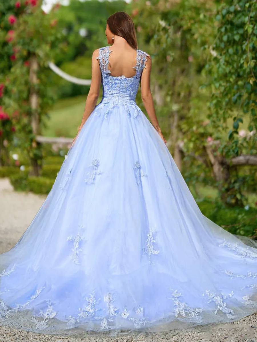 Ball Gown Sweetheart Sleeveless Lace Prom Dresses sold by Lavetir product image thumbnail 2