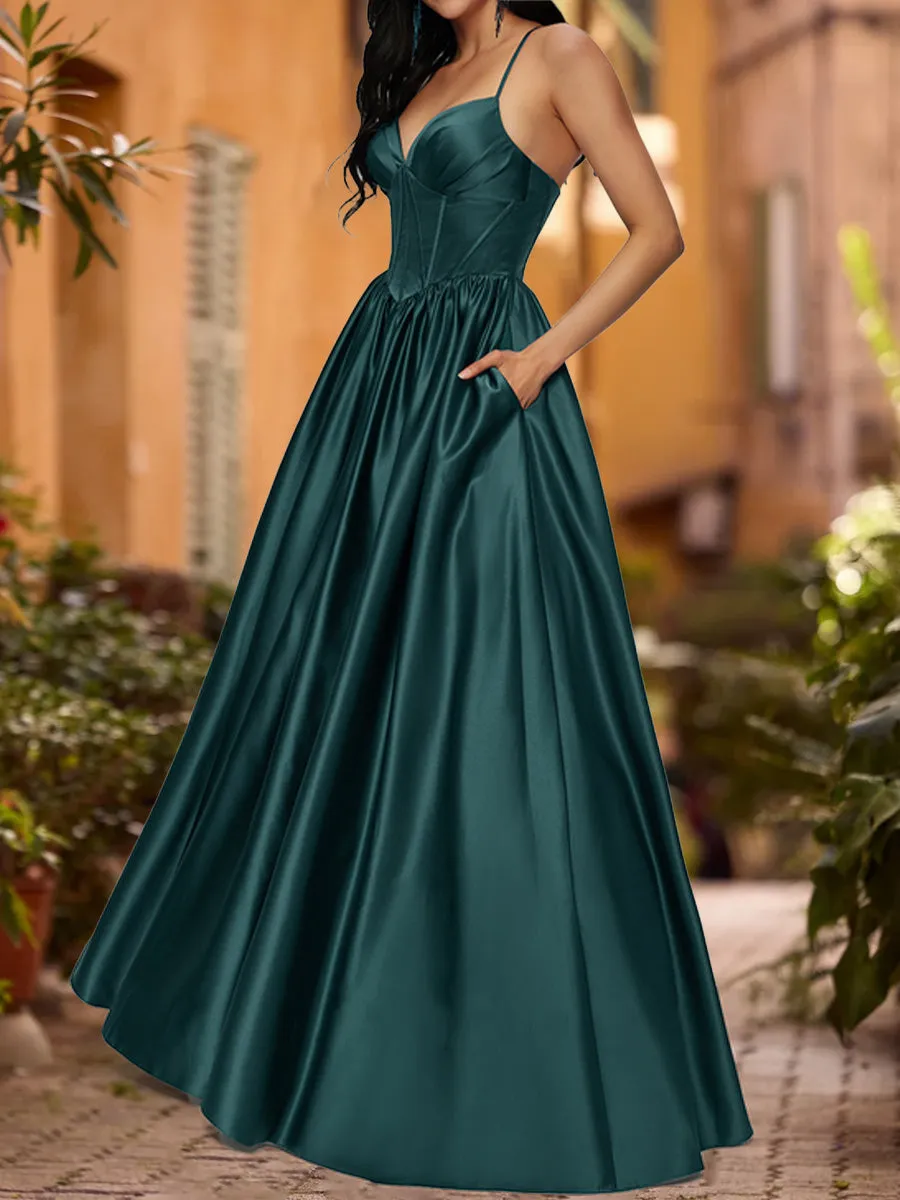 A-Line/Princess Sweetheart Sleeveless Ruched Prom Dresses sold by Lavetir product image thumbnail 3