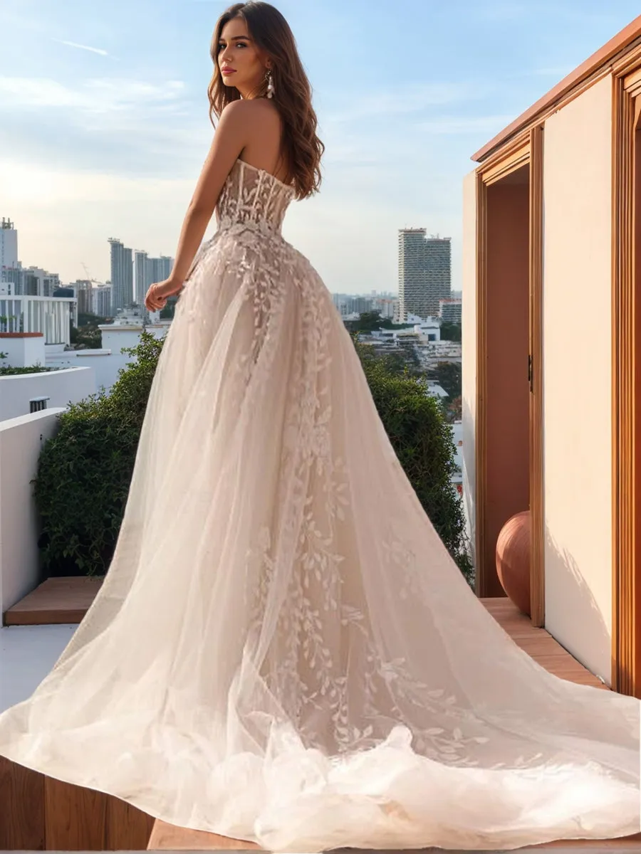 Ball Gown Strapless Sleeveless Appliques Wedding Dresses sold by Lavetir product image thumbnail 2
