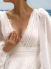 A-Line/Princess V-Neck Long Sleeves Split Side Wedding Dresses sold by Lavetir
