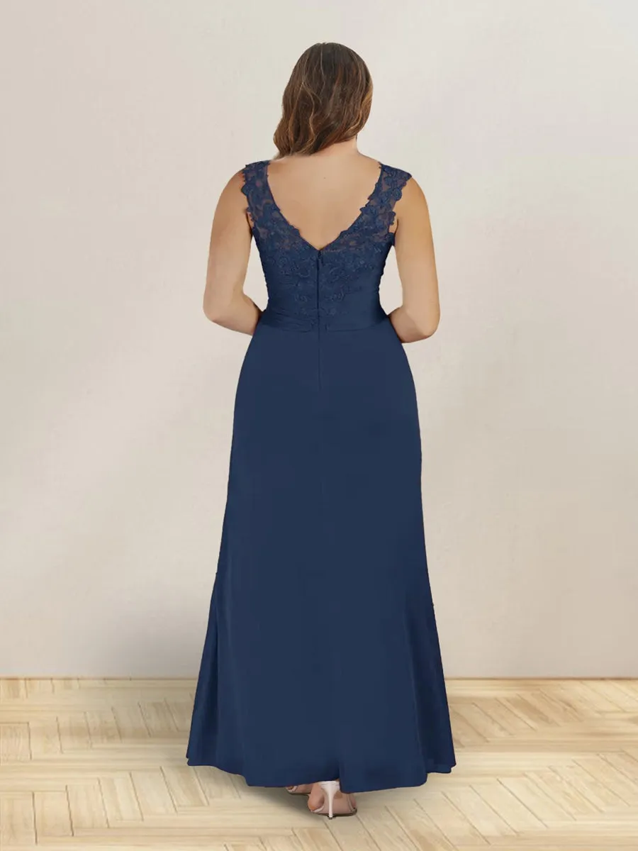 A-Line/Princess Sleeveless Long Formal Plus Size Evening Dresses With Ruffles & Jacket sold by Lavetir product image thumbnail 4