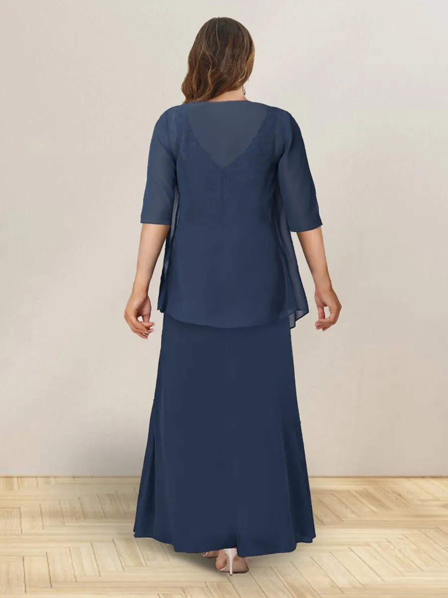 A-Line/Princess Sleeveless Long Formal Plus Size Evening Dresses With Ruffles & Jacket sold by Lavetir product image thumbnail 2