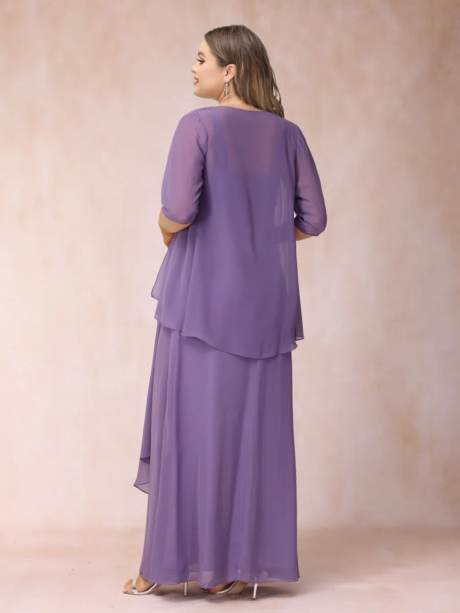 A-Line/Princess Sleeveless Plus Size Mother of the Bride Dresses with Ruffles & Jacket sold by Lavetir product image thumbnail 2