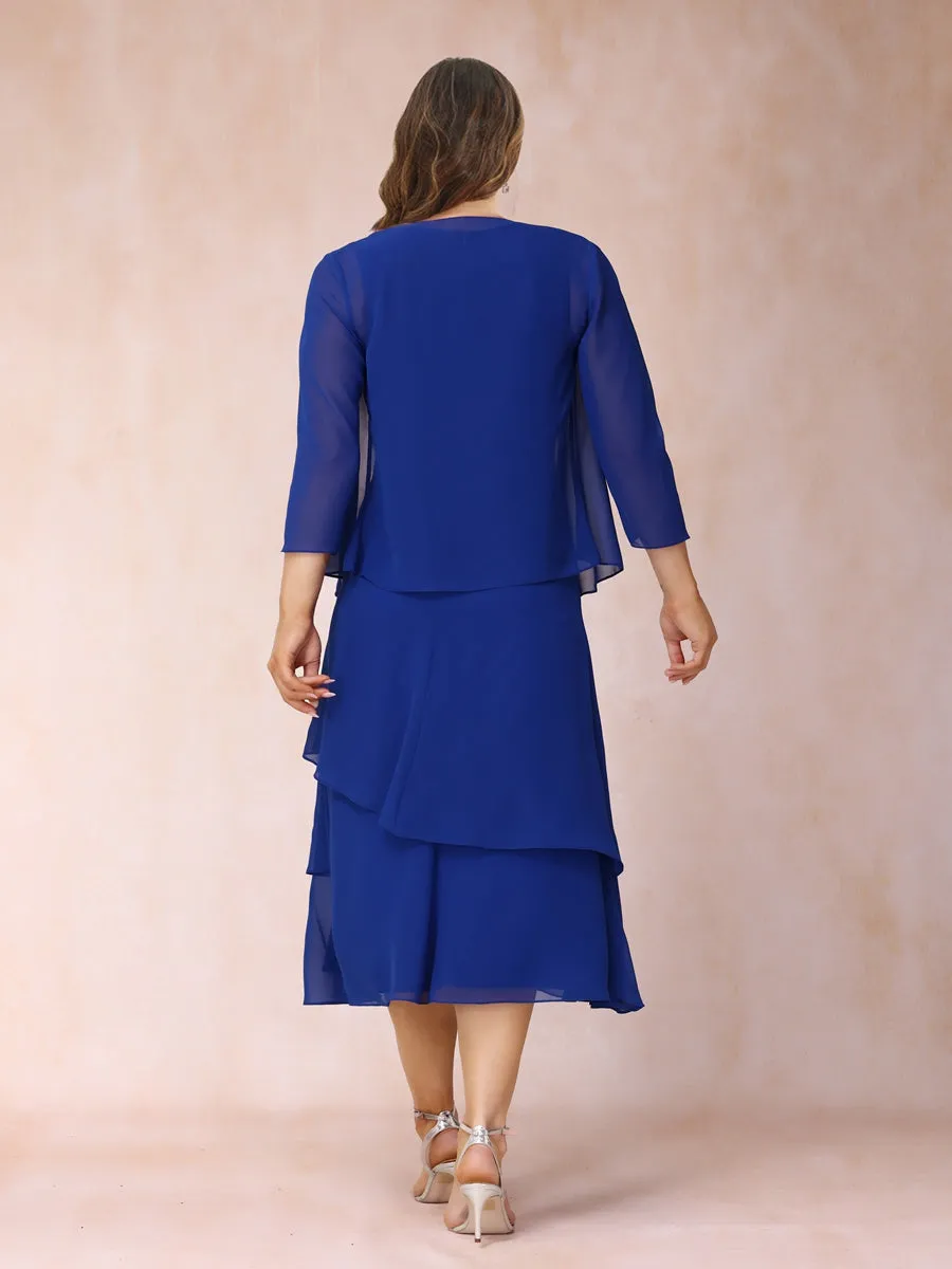 Sheath/Column Scoop Sleeveless Plus Size Mother of the Bride Dresses with Ruched & Jacket sold by Lavetir product image thumbnail 2