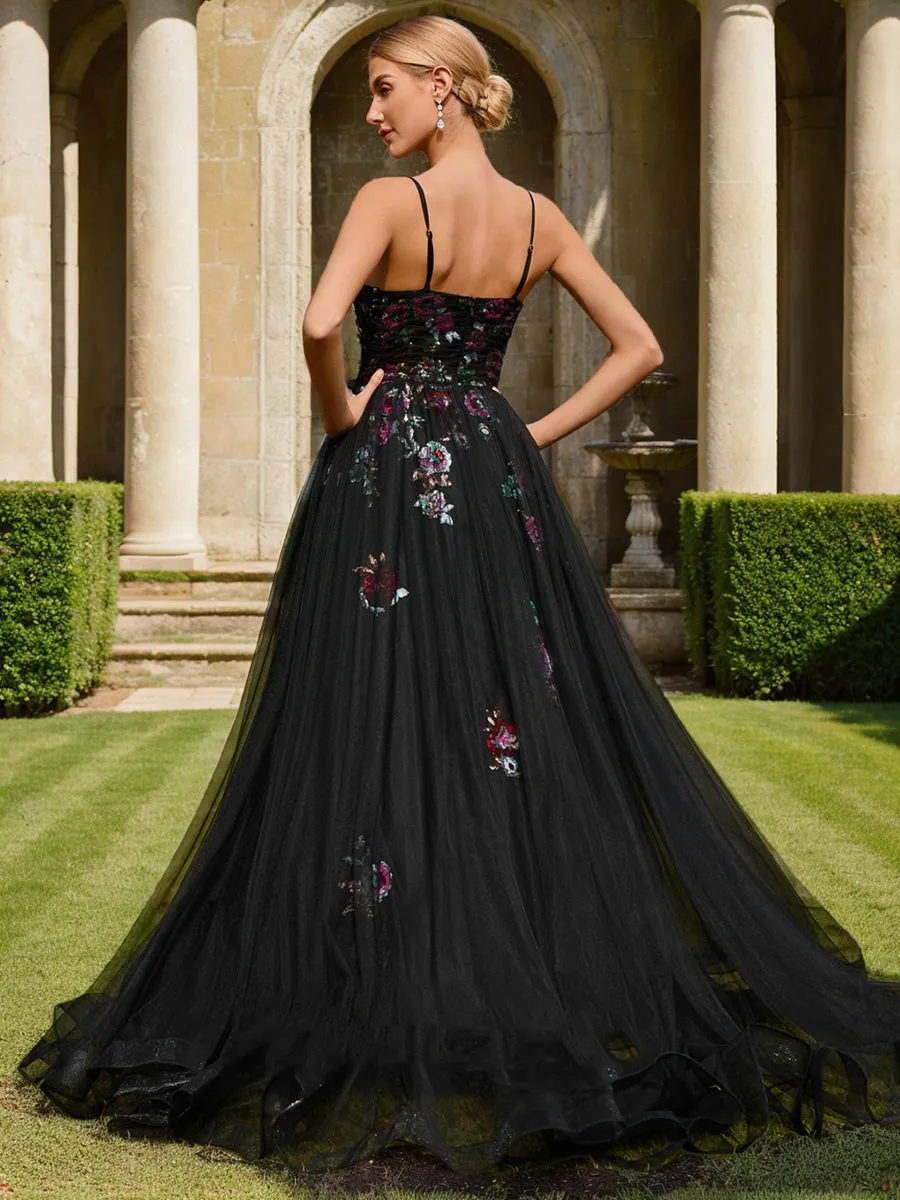 Ball Gown Spaghetti Straps Sleeveless Sequins Prom Dresses sold by Lavetir product image thumbnail 2