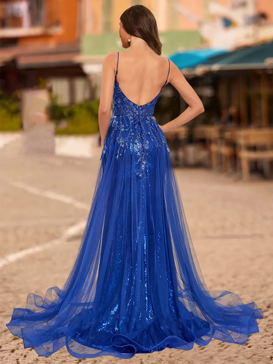 Trumpet/Mermaid Square Neck Sleeveless Prom Dresses with Sequins sold by Lavetir product image thumbnail 2