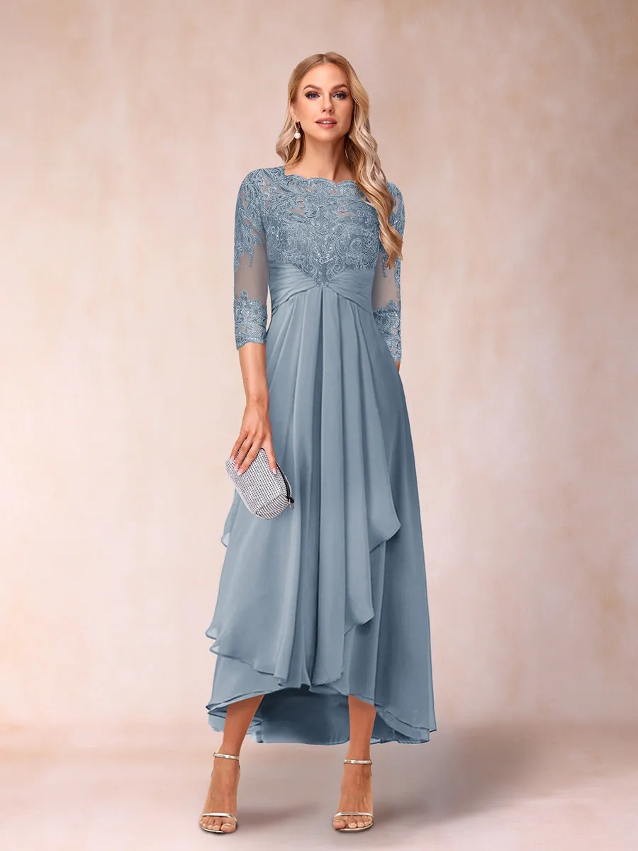 A-Line/Princess Sheer Neck 3/4 Sleeves Mother of the Bride Dresses with Beading sold by Lavetir product image thumbnail 5