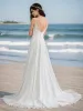 A-Line/Princess V-Neck Sleeveless Beading Wedding Dresses sold by Lavetir