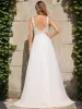 A-Line/Princess V-Neck Sleeveless Sequins Wedding Dresses sold by Lavetir