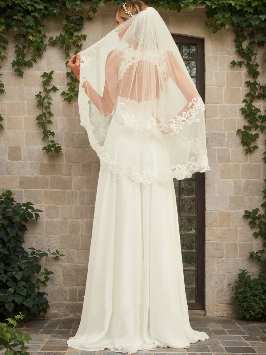 A-Line/Princess V-Neck Sleeveless Lace Wedding Dresses sold by Lavetir product image thumbnail 2