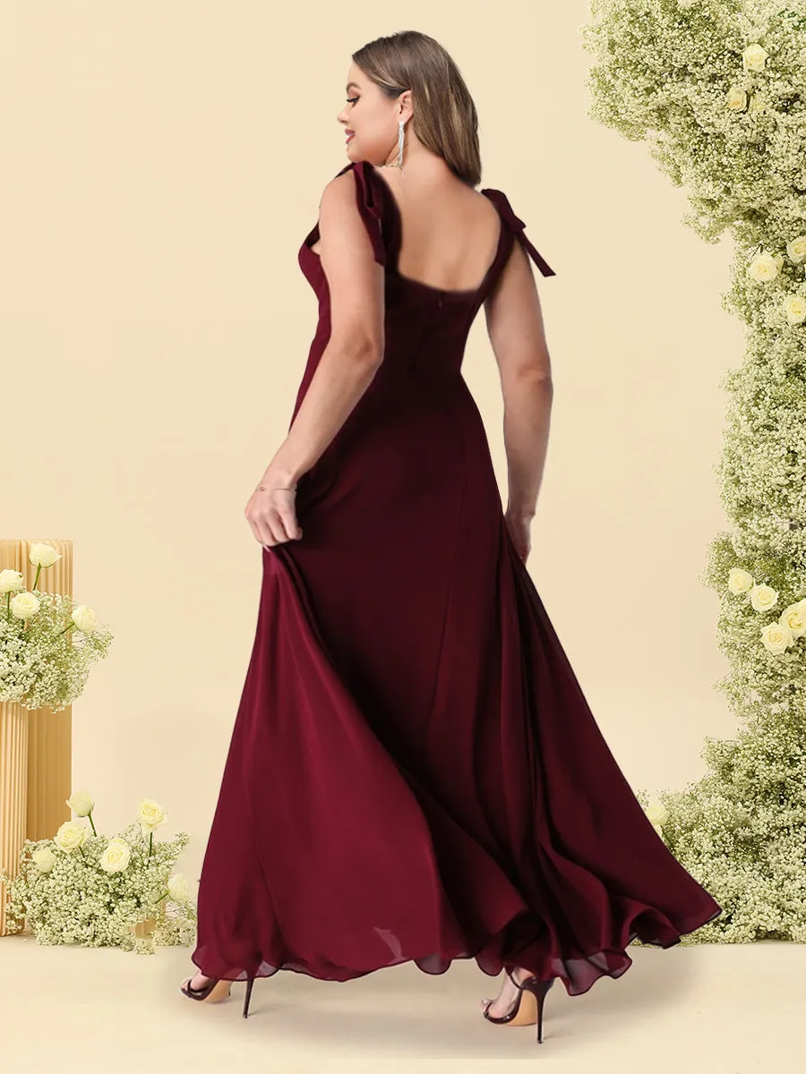 A-Line/Princess Spaghetti Straps Floor-Length Plus Size Bridesmaid Dresses With Split Side sold by Lavetir product image thumbnail 2