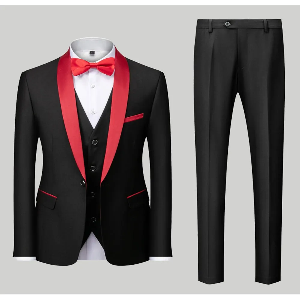 Tailored Fit Single Breasted One-Button 3 Pieces Patterned Men's Wedding Suits sold by Lavetir product image thumbnail 2