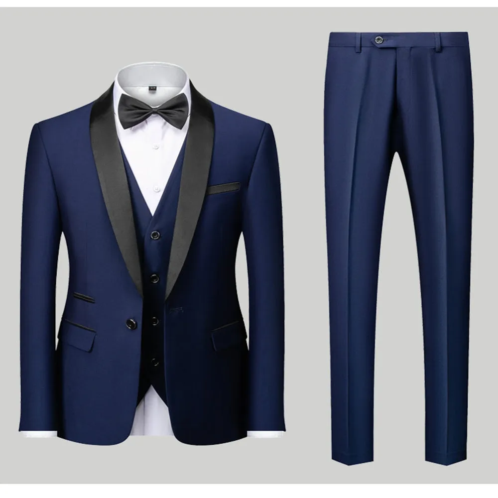 Tailored Fit Single Breasted One-Button 3 Pieces Patterned Men's Wedding Suits sold by Lavetir product image thumbnail 4