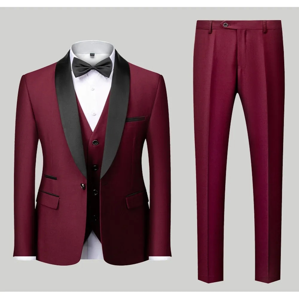 Tailored Fit Single Breasted One-Button 3 Pieces Patterned Men's Wedding Suits sold by Lavetir product image thumbnail 3