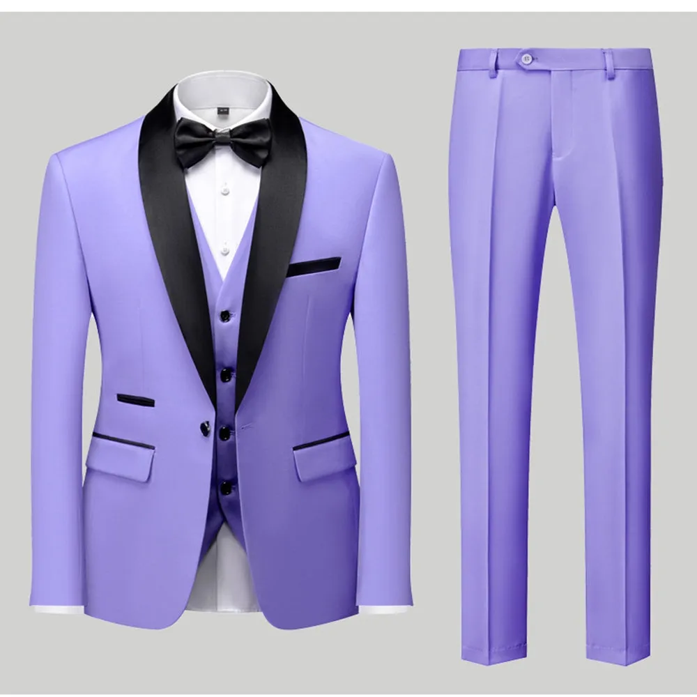 Tailored Fit Single Breasted One-Button 3 Pieces Patterned Men's Wedding Suits sold by Lavetir product image thumbnail 5