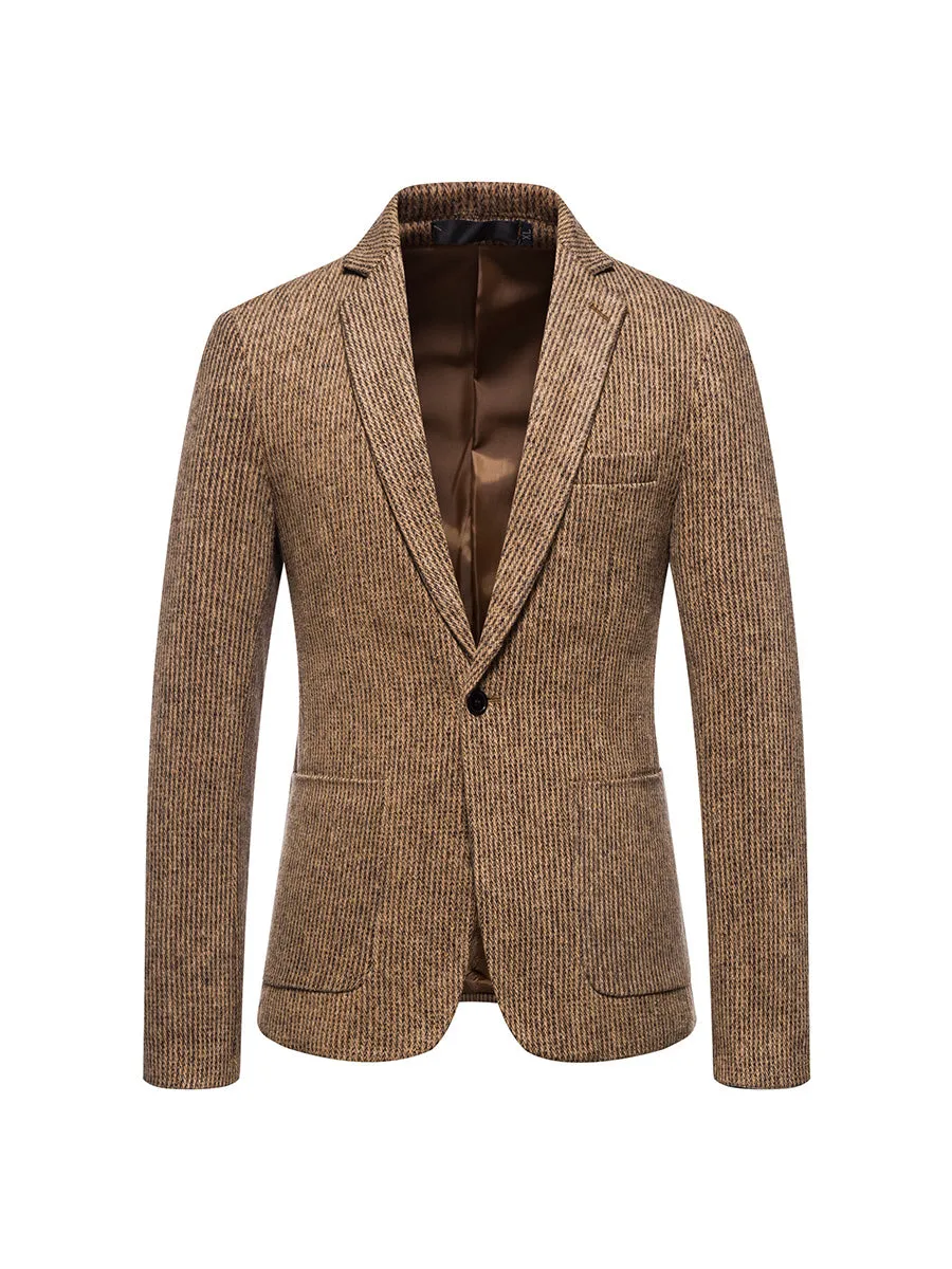 Tailored Fit Single Breasted One-button Striped Men's Wedding Suits sold by Lavetir