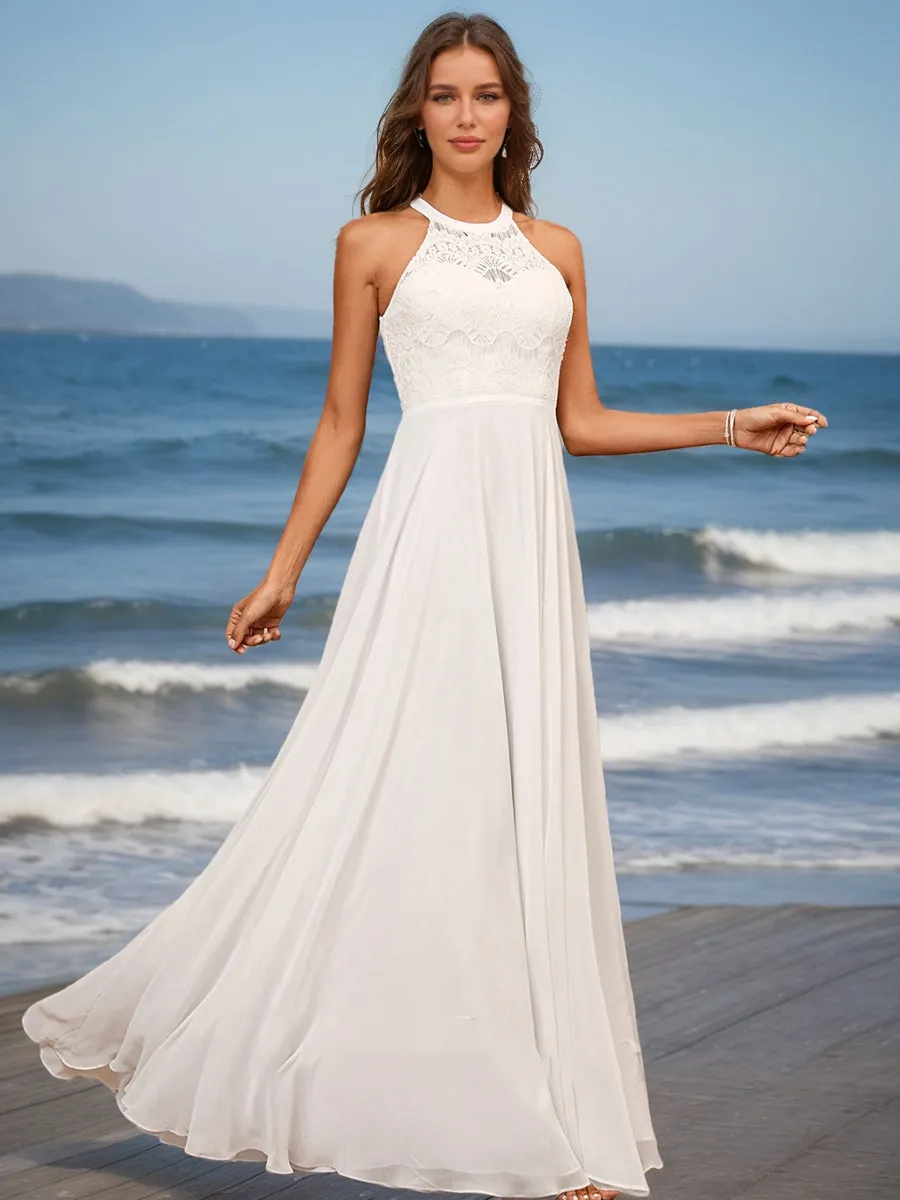 A-Line/Princess Scoop Sleeveless Ruched Wedding Dresses sold by Lavetir