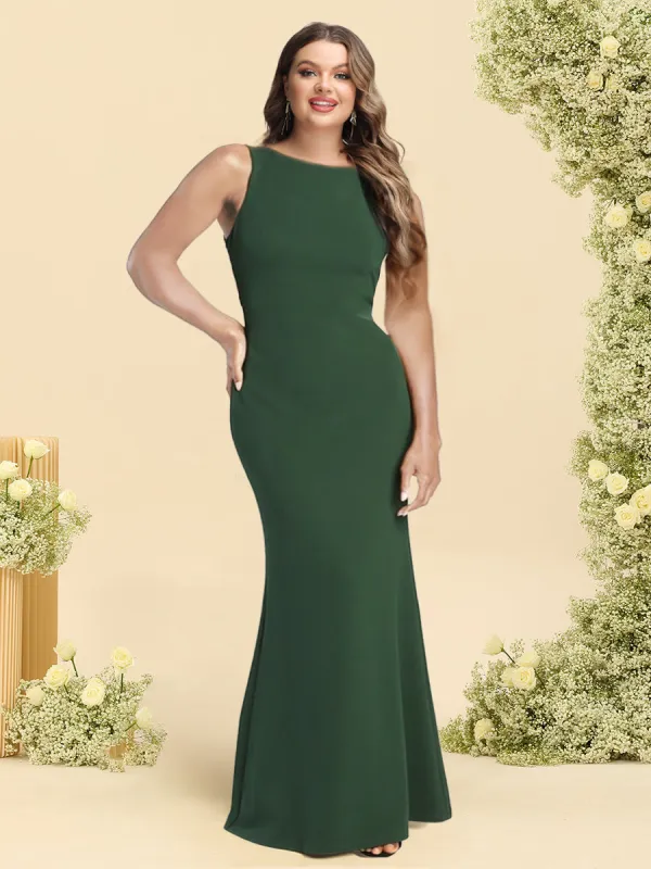 Trumpet/Mermaid Scoop Floor-Length Plus Size Bridesmaid Dresses sold by Lavetir