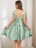 A-Line/Princess Square Neck Sleeveless Bow Junior Bridesmaid Dresses sold by Lavetir