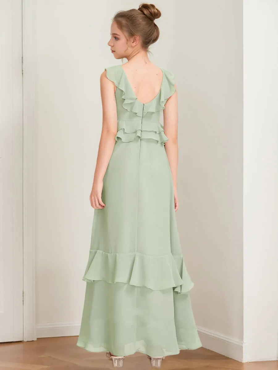 A-Line/Princess Scoop Sleeveless Ruffles Junior Bridesmaid Dresses sold by Lavetir product image thumbnail 2