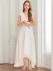 A-Line/Princess V-Neck Short Sleeves Lace Junior Bridesmaid Dresses sold by Lavetir