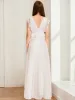 A-Line/Princess V-Neck Short Sleeves Lace Junior Bridesmaid Dresses sold by Lavetir