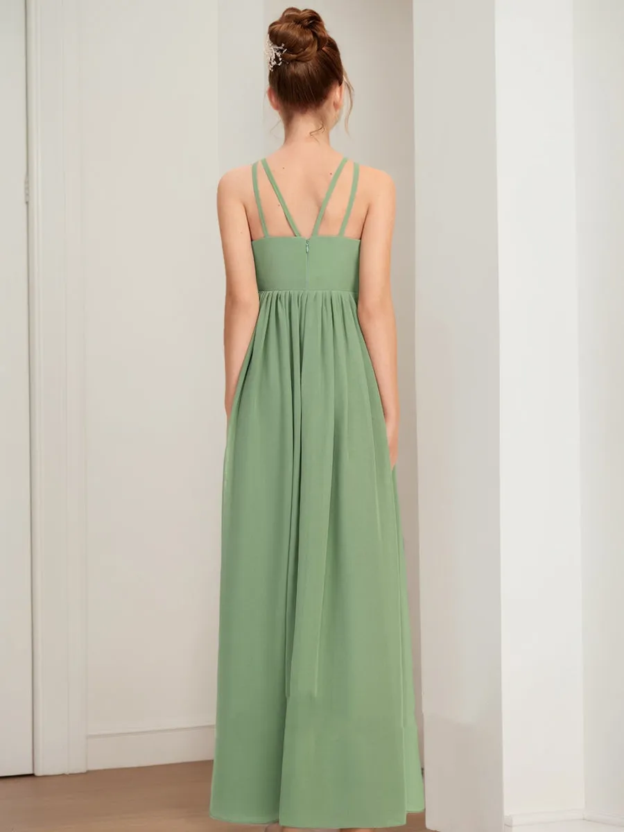 A-Line/Princess Halter Sleeveless Bow Junior Bridesmaid Dresses sold by Lavetir product image thumbnail 2