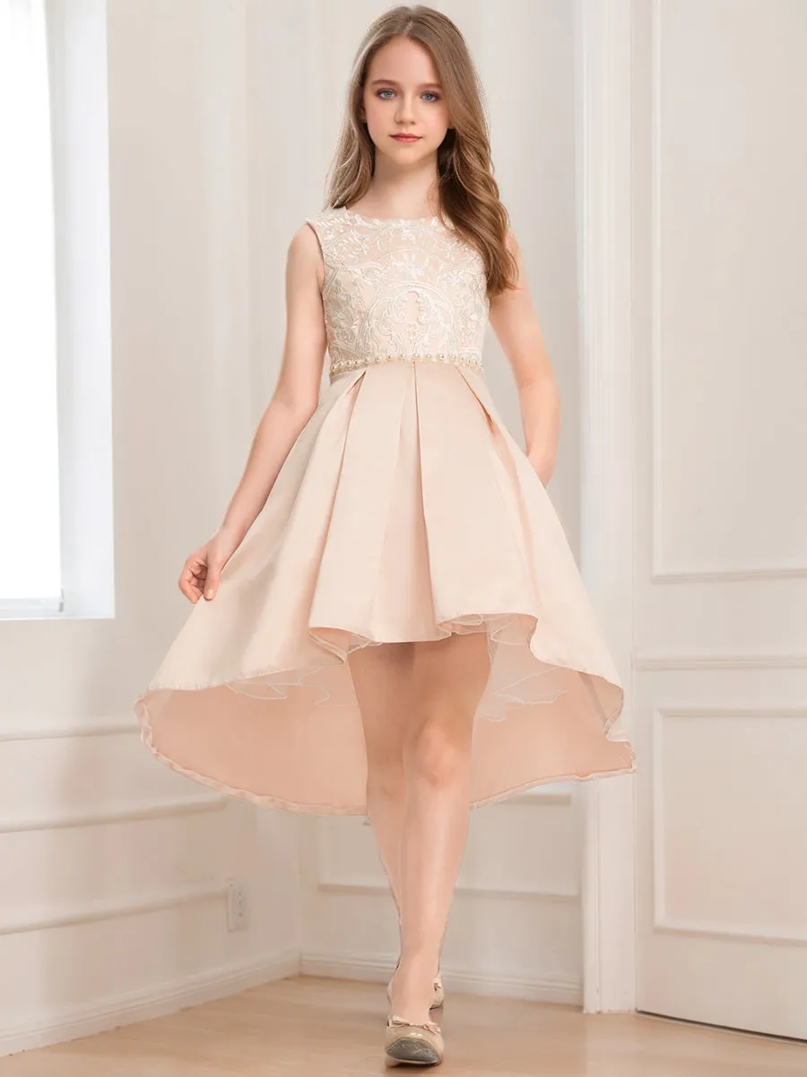 A-Line/Princess Scoop Sleeveless Beading Junior Bridesmaid Dresses sold by Lavetir