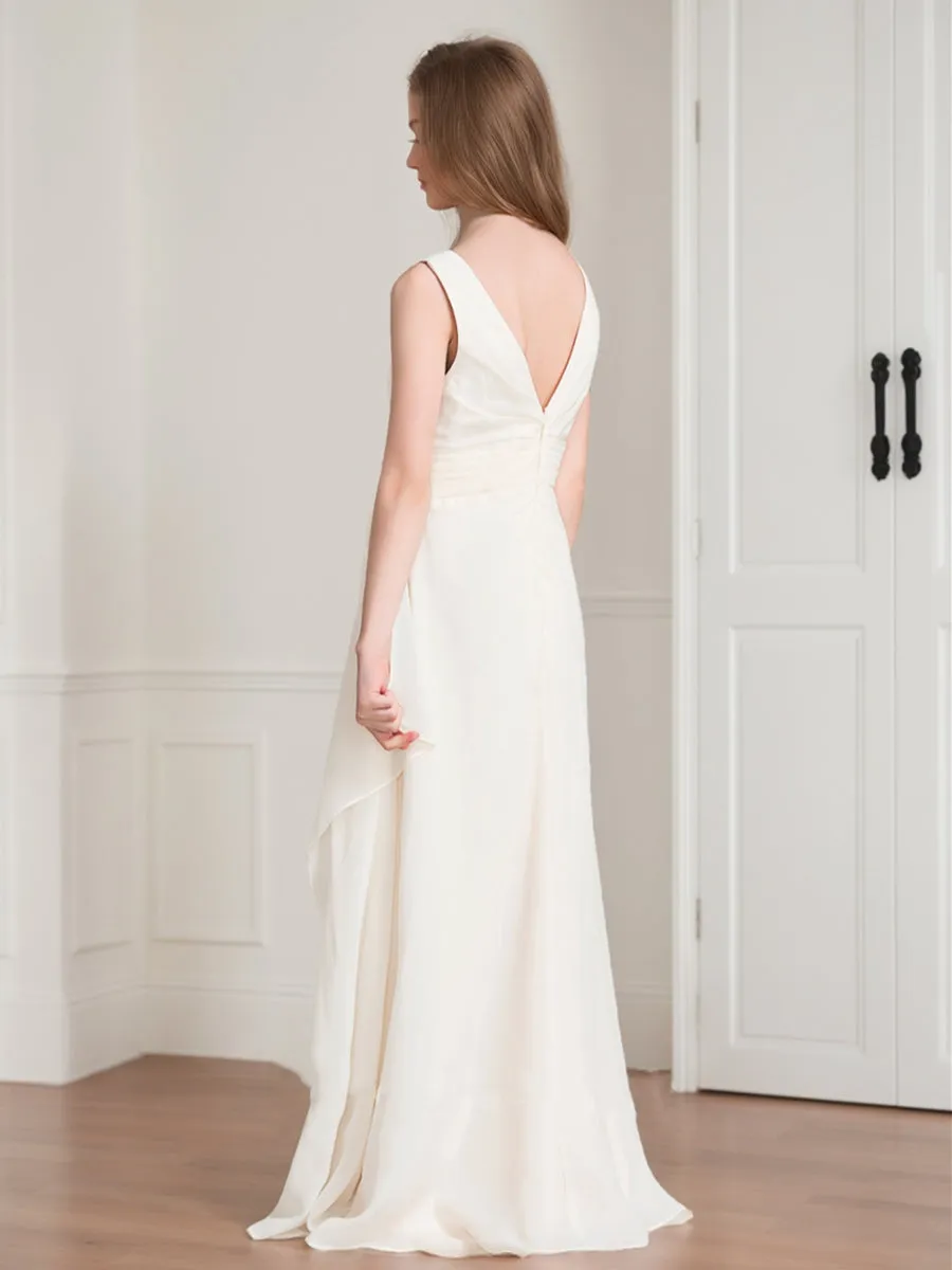 A-Line/Princess Scoop Sleeveless Ruffles Junior Bridesmaid Dresses sold by Lavetir product image thumbnail 2