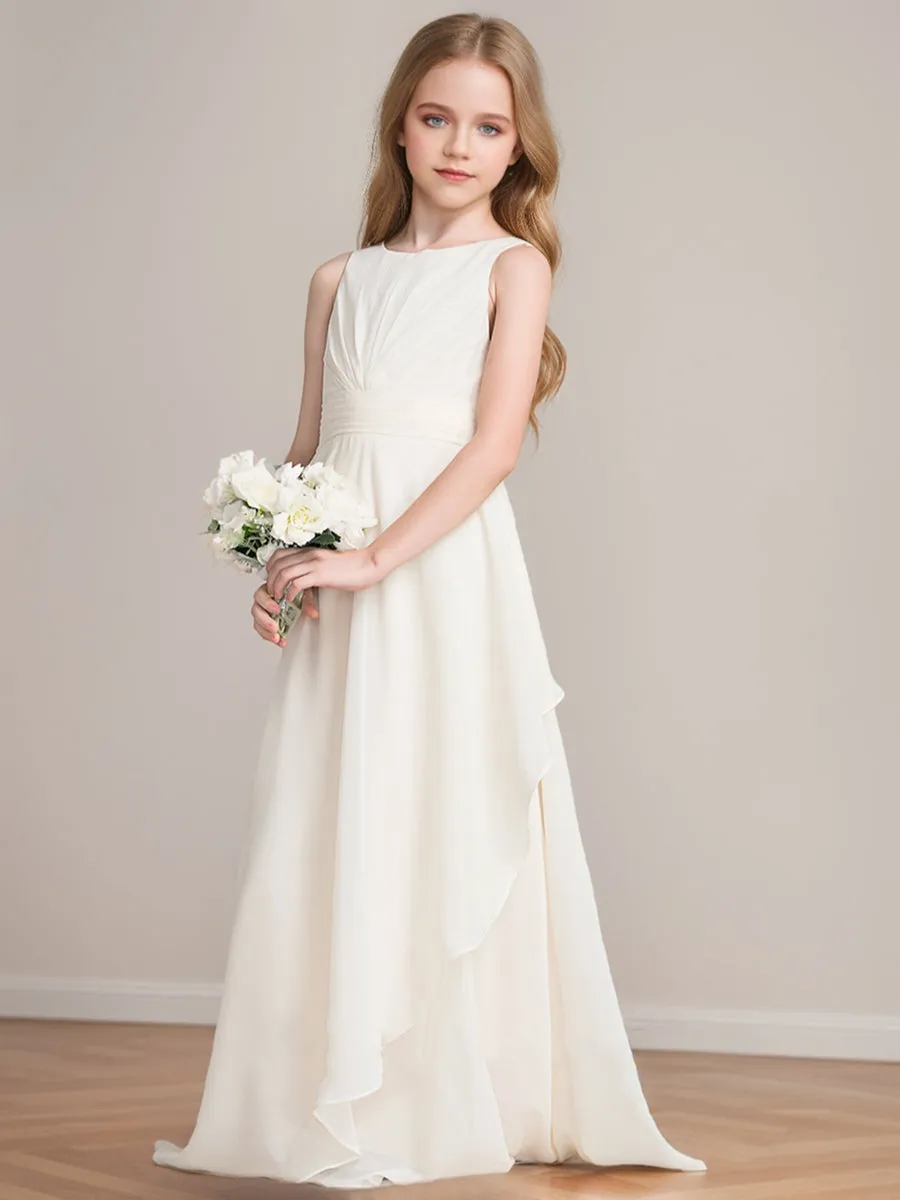 A-Line/Princess Scoop Sleeveless Ruffles Junior Bridesmaid Dresses sold by Lavetir product image thumbnail 3