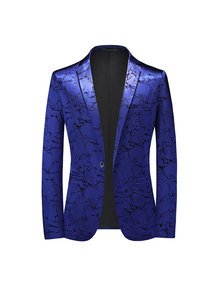 Tailored Fit Single Breasted One-Button Solid Colored Men's Party Jacket sold by Lavetir