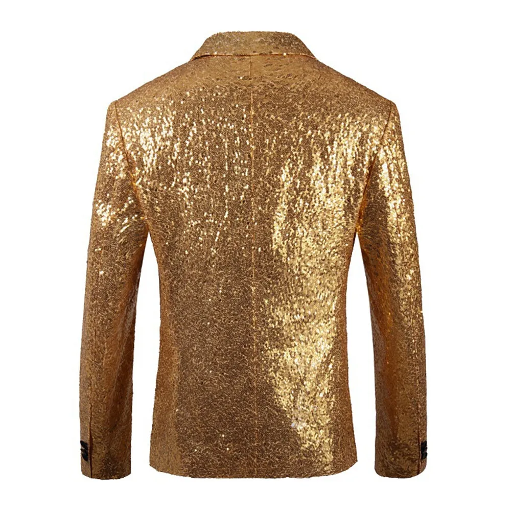 Tailored Fit Single Breasted One-Button Sequin Men's Party Jacket sold by Lavetir product image thumbnail 2