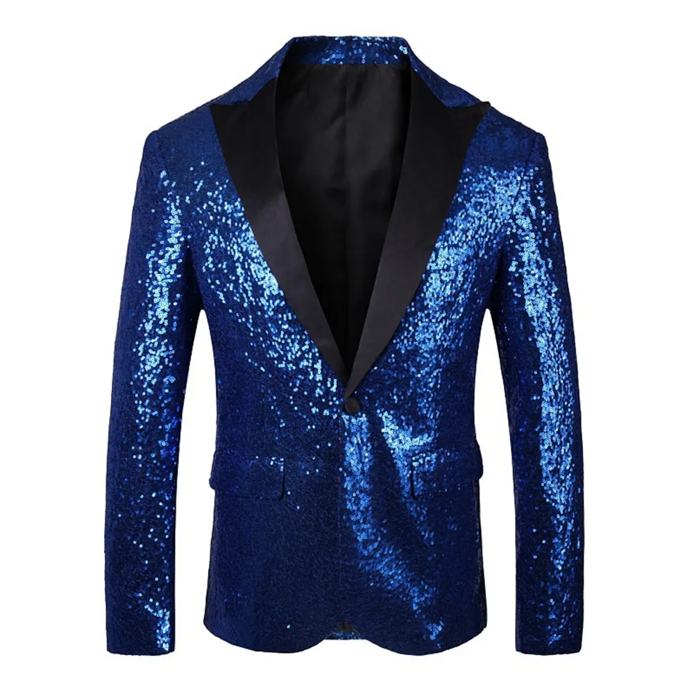 Tailored Fit Single Breasted One-Button Sequin Men's Party Jacket sold by Lavetir product image thumbnail 3