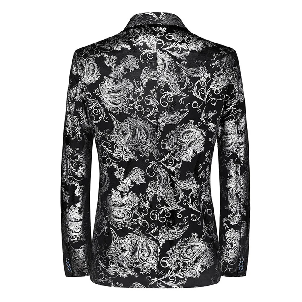 Tailored Fit Single Breasted One-Button Printed Men's Party Jacket sold by Lavetir product image thumbnail 4