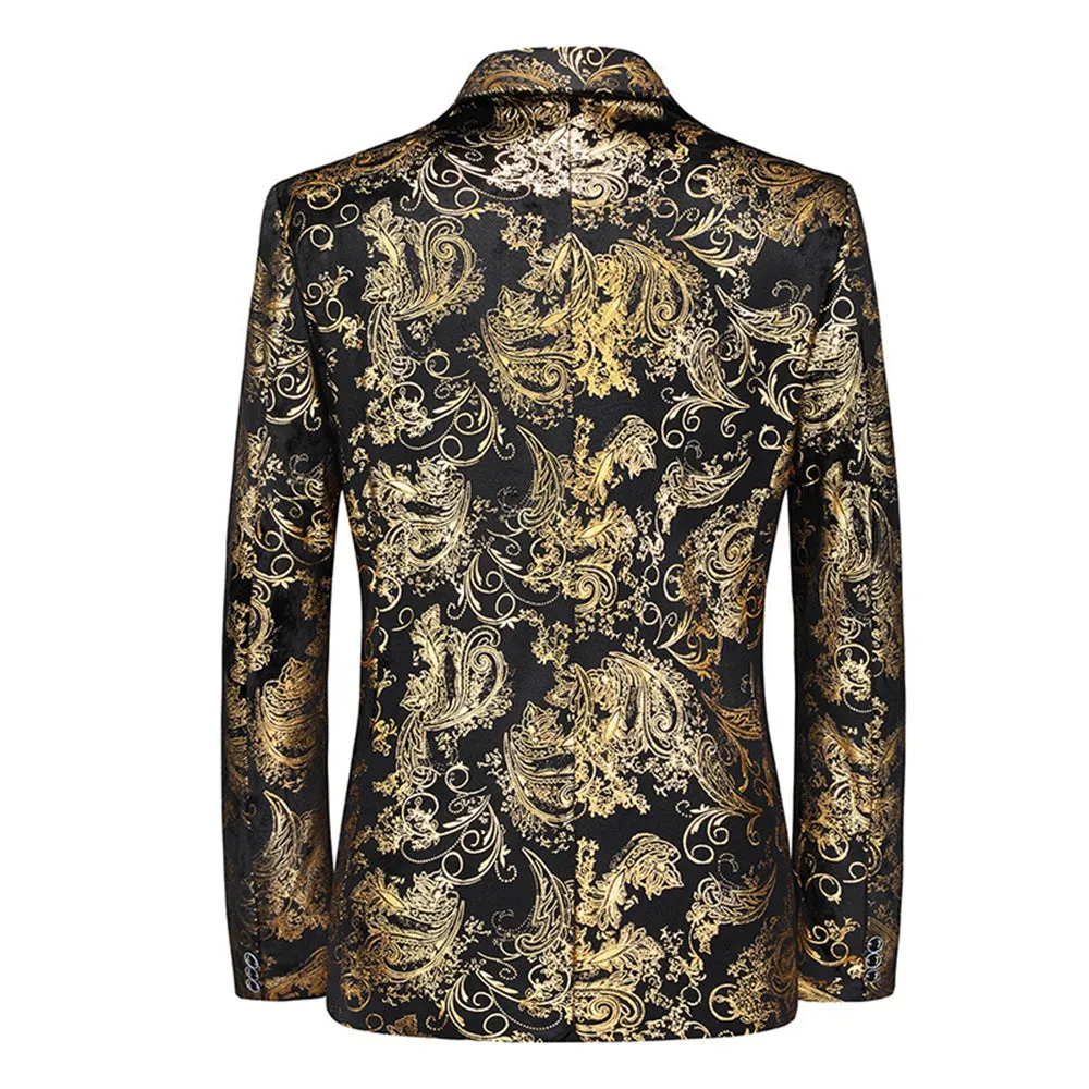Tailored Fit Single Breasted One-Button Printed Men's Party Jacket sold by Lavetir product image thumbnail 2